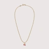 Coccinelle Metal Necklace Leo In Gold/marsala