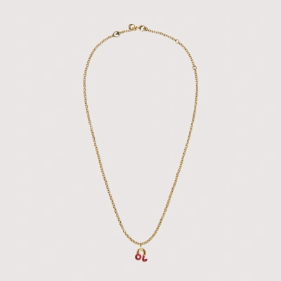 Coccinelle Metal Necklace Leo In Gold/marsala