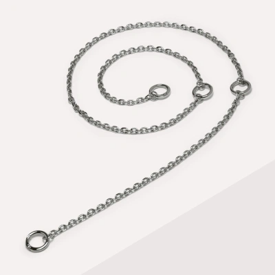 Coccinelle Metal Shoulder Strap Modular Chain In Shiny Nickel