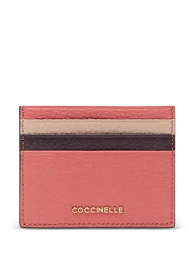 Coccinelle Metallic Card Holder In Pink