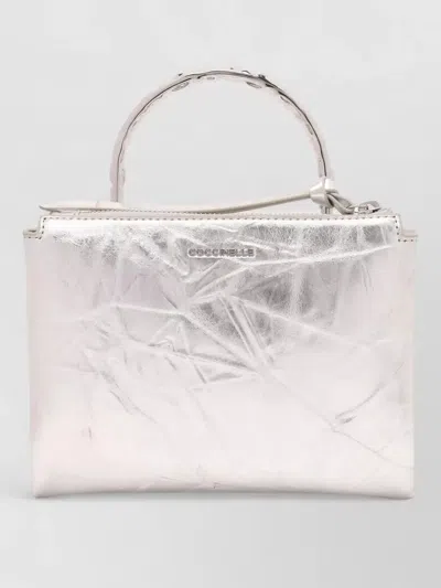 Coccinelle Metallic Clutch Bag Top Handle Buckle