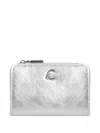 Coccinelle Metallic-leather Wallet In Grey