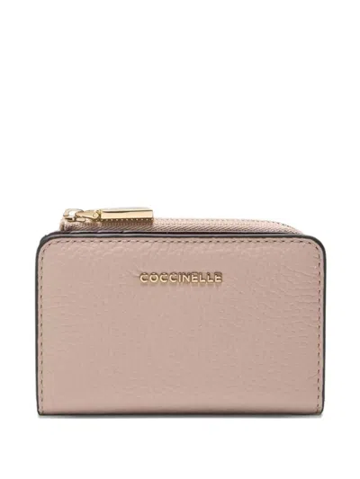 Coccinelle Metallic-logo Cardholder In Neutral