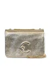 Coccinelle Metallic Logo-plaque Mini Bag In Gold