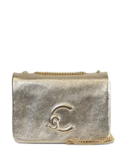 Coccinelle Metallic Logo-plaque Mini Bag In Gold