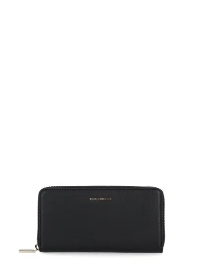 Coccinelle Metallic Logo Stamp Wallet In Black