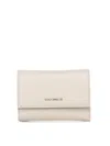 Coccinelle Metallic Medium Leather Wallet In Silver