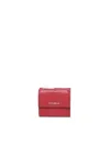 Coccinelle Metallic Sof Red Grain Soft Wallet In Red