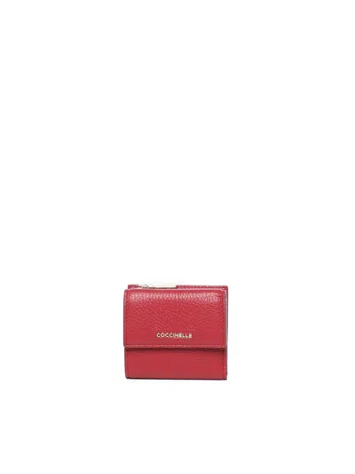 Coccinelle Metallic Sof Red Grain Soft Wallet