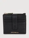 Coccinelle Metallic Soft Button Wallet In Black