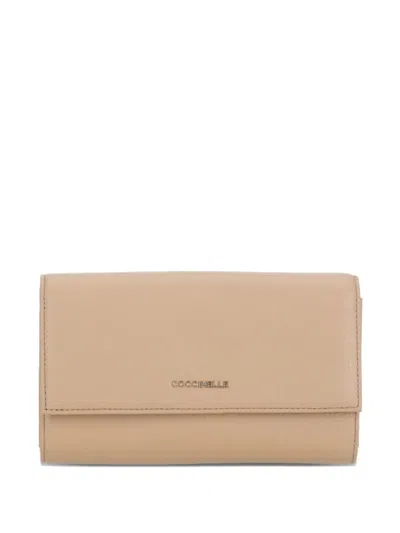 COCCINELLE METALLIC SOFT LEATHER FLAP WALLET