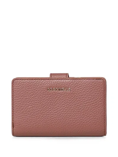 Coccinelle Metallic Soft Press-stud Wallet In Pink