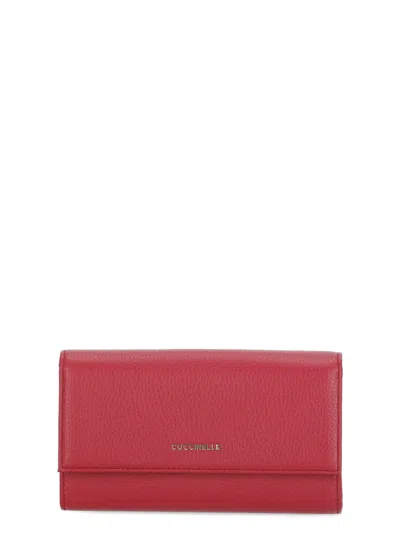 Coccinelle Metallic Soft Wallet In Red