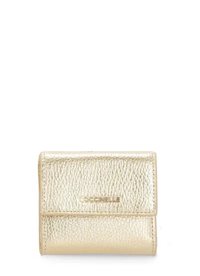 Coccinelle Metallic Soft Wallet In Neutral