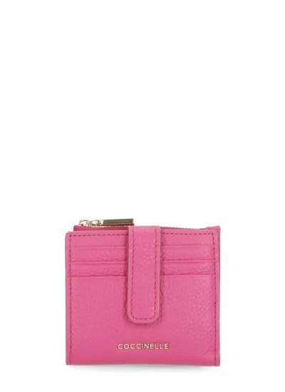 Coccinelle Metallic Soft Wallet In Pink