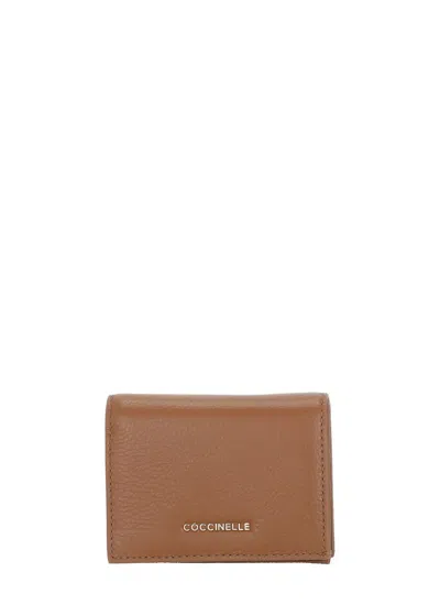 Coccinelle Metallic Soft Wallet In Brown