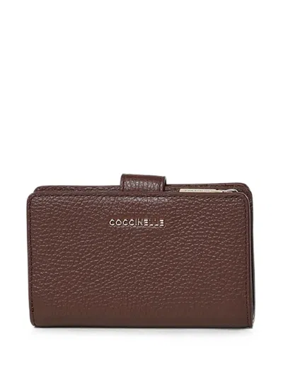 Coccinelle Metallic Soft Wallet In Brown