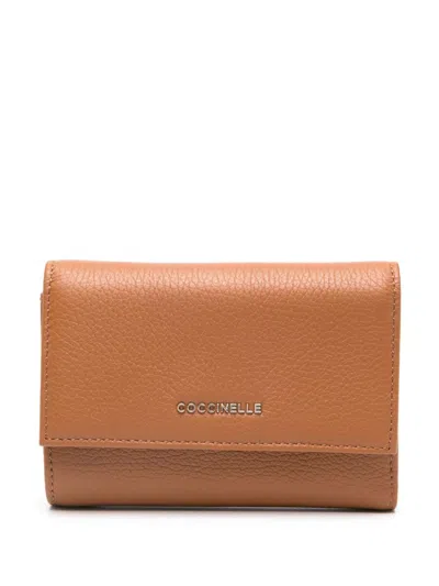 Coccinelle Metallic Soft Wallet In Brown