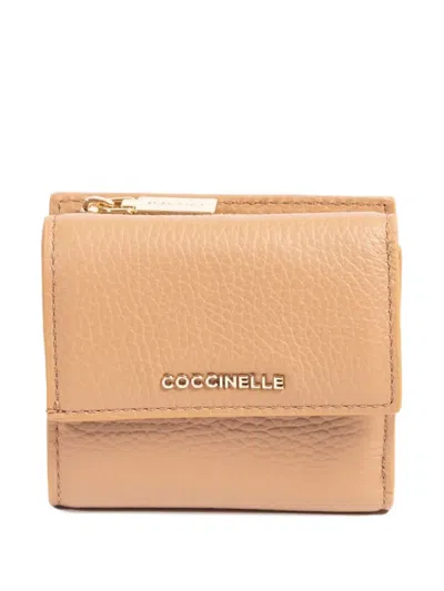 Coccinelle Metallic Soft Wallet In Neutrals