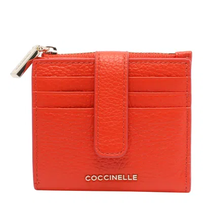 Coccinelle Metallic Soft Wallet In Orange