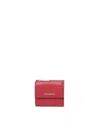 Coccinelle Metallic Sof Red Grain Soft Wallet In Red