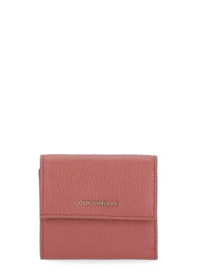 Coccinelle Metallic Soft Wallet In Pink