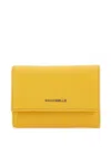 Coccinelle Chic Leather Green Wallet With Multiple Compartments In Yellow