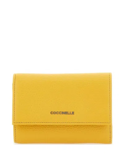Coccinelle Metallic Soft Wallet In Yellow