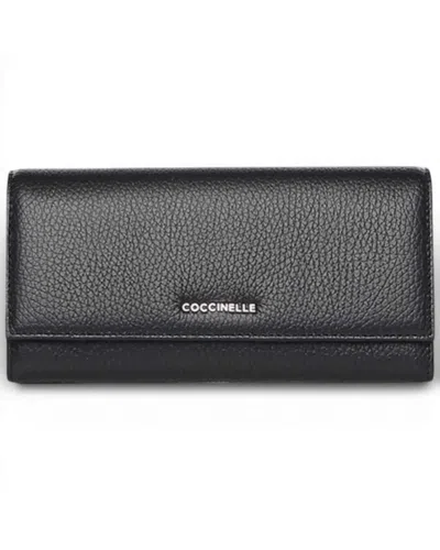 Coccinelle Metallic Soft Women's Wallet Black Leather