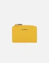 Coccinelle Metallic Soft Ocher In Yellow Wallet