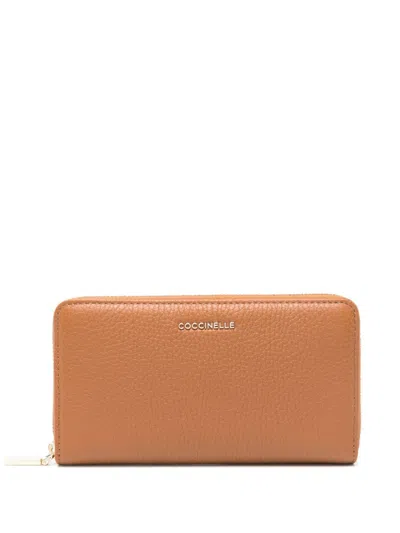 Coccinelle Metallic Wallet In Brown