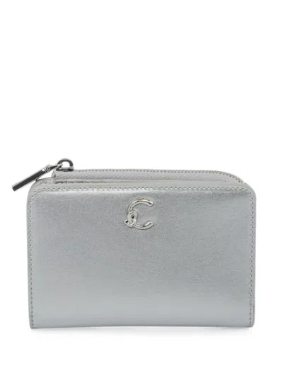 Coccinelle Metallic-effect Logo-plaque Wallet In Silver