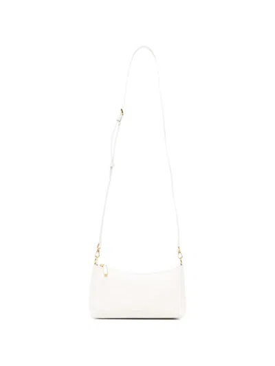 Coccinelle Mini Aura Leather Crossbody Bag In Neutral