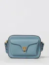 Coccinelle Flap Leather Shoulder Bag In Blue