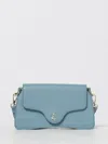Coccinelle Logo-embroidered Shoulder Bag In Blue