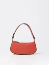 Coccinelle Zippered Shoulder Bag In 草莓红