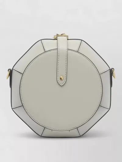 Coccinelle Mini Bag Round Shape Top Handle Strap In Gray