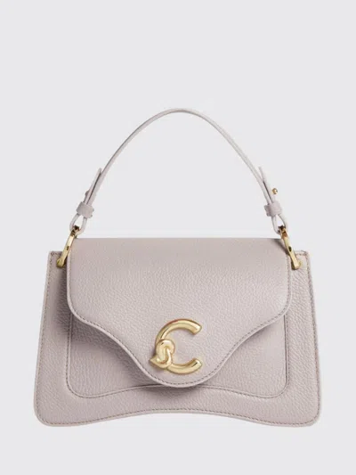 Coccinelle C-me Mini Hammered Leather Bag In Gray