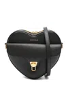 Coccinelle Mini Beat Leather Shoulder Bag In Black