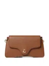 Coccinelle Mini C-me Logo-plaque Shoulder Bag In Brown