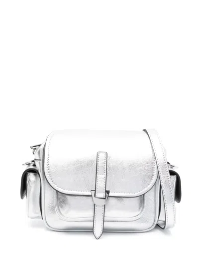 Coccinelle Mini Campus Cross Body Bag In Silver