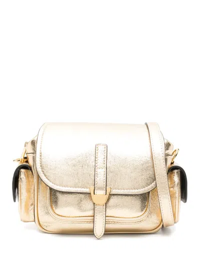 Coccinelle Mini Campus Smooth Cross Body Bag In Gold
