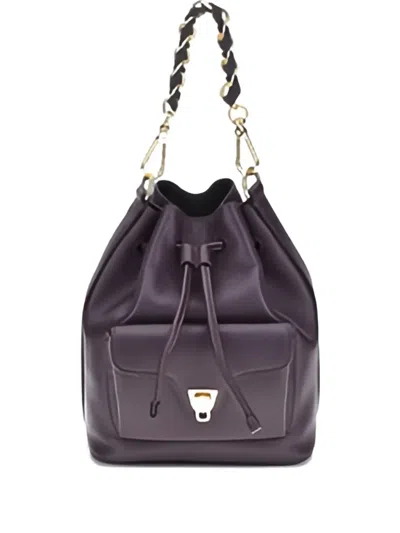 Coccinelle Mini Chain-strap Bucket Bag In Purple