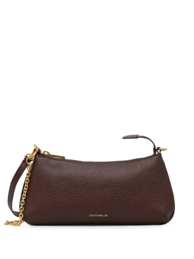 Coccinelle Mini C-me Chain Grainy-leather Chain-link Shoulder Bag In Yellow