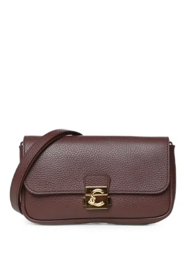Coccinelle Mini C-me Lock Shoulder Bag In Brown