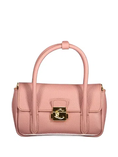 Coccinelle Mini C-me Lock Tote Bag In Pink