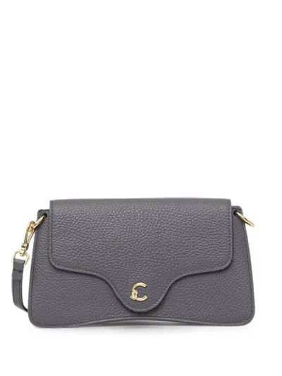 Coccinelle Mini  C-me Grained Leather Shoulder Bag In Burgundy