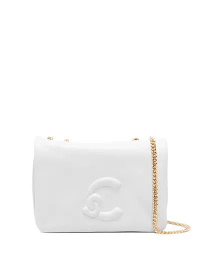 Coccinelle Mini Embossed-logo Shoulder Bag In Gray