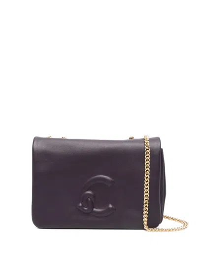 Coccinelle Mini Embossed-logo Shoulder Bag In Purple