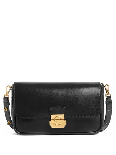 Coccinelle Mini Logo-embellished Shoulder Bag In Black